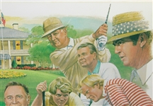 1980 'The Great Masters Champions' Bob Roll Print Depicting Select Winners from 1934-1979