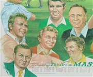 1980 'The Great Masters Champions' Bob Roll Print Depicting Select Winners from 1934-1979