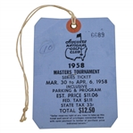 1958 Masters Tournament Series Badge #6689 - Arnold Palmer First Masters Win