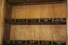 Nice Wooden Custom 15 Slot Golf Ball Display with Vintage Golf Ball Nameplates