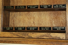 Nice Wooden Custom 15 Slot Golf Ball Display with Vintage Golf Ball Nameplates