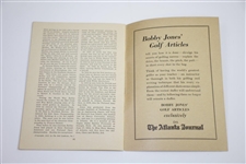 1929 Bobby Jones 'How To Play Golf' Booklet - Compliments of The Atlanta Journal