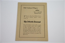 1929 Bobby Jones 'How To Play Golf' Booklet - Compliments of The Atlanta Journal