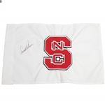 Arnold Palmer Signed NC State Embroidered Flag - Only College Course Designed by Arnie JSA ALOA