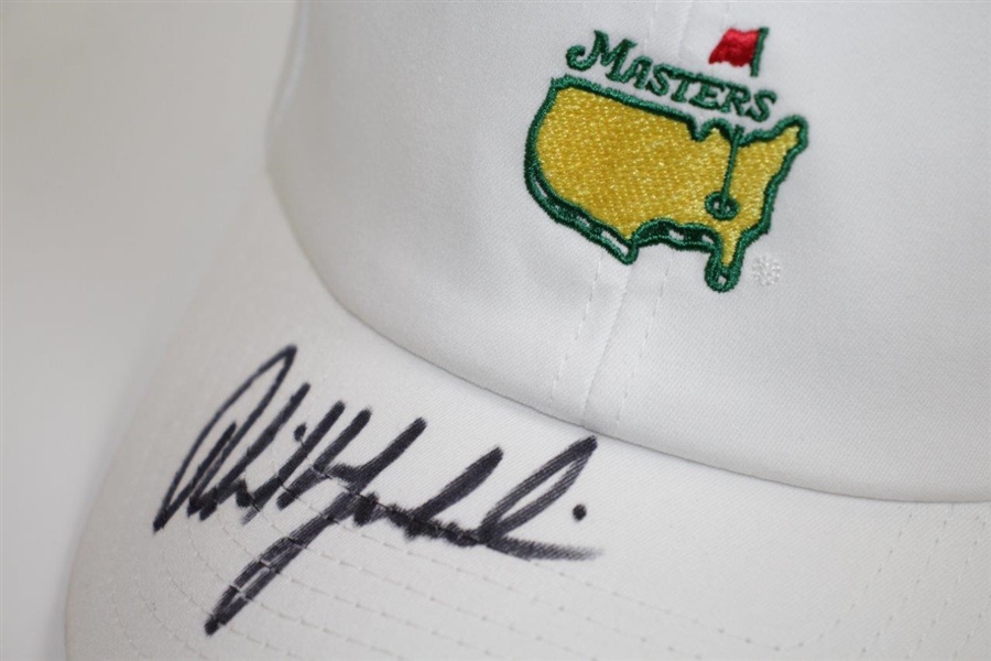 Phil Mickelson Signed Masters Undated White Logo Caddy Hat JSA #HH26533