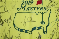 Tiger Woods & Field Signed 2019 Masters Embroidered Flag - Wow! FULL JSA #BB46534