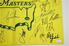 Tiger Woods & Field Signed 2019 Masters Embroidered Flag - Wow! FULL JSA #BB46534