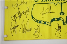 Tiger Woods & Field Signed 2019 Masters Embroidered Flag - Wow! FULL JSA #BB46534