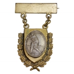 Undated & Unmarked Ornate Pre-Swing Golfer Shield with Chains & Pin