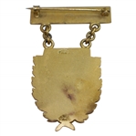 Undated & Unmarked Ornate Pre-Swing Golfer Shield with Chains & Pin