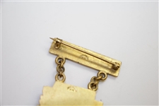 Undated & Unmarked Ornate Pre-Swing Golfer Shield with Chains & Pin