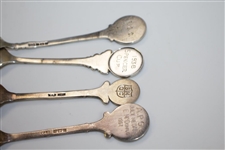 Six Sterling Silver English Hallmarked Decorative Golf Spoons - Various Scenes/Depictions