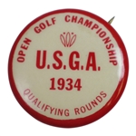 1934 US Open Championship at Merion Cricket Club Qualifying Badge - Olin Dutra Winner