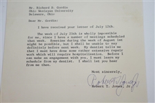 Bobby Jones Signed July 14, 1965 Letter on Personal Letterhead to Richard Gordin JSA ALOA