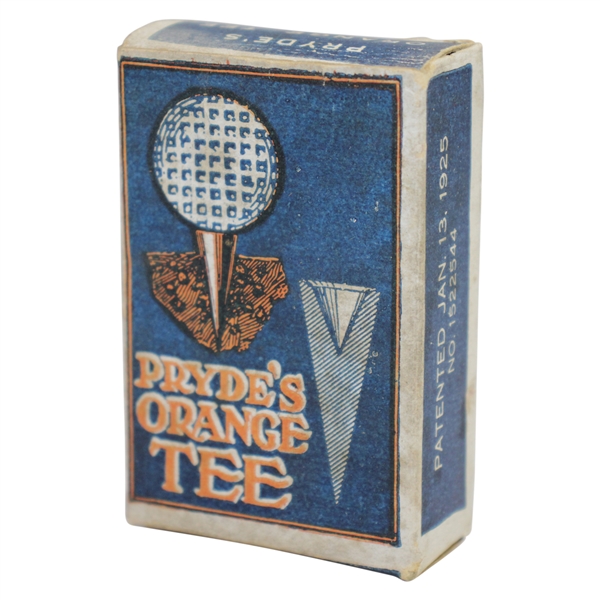 Pryde's Orange Tee Box with Orange Tees Pat. Jan. 13, 1925 - Great Condition