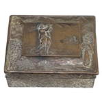 Post-Swing Golfer with Caddy Relief Keepsake/Trinket Box