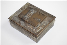 Post-Swing Golfer with Caddy Relief Keepsake/Trinket Box
