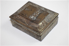 Post-Swing Golfer with Caddy Relief Keepsake/Trinket Box