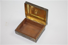 Post-Swing Golfer with Caddy Relief Keepsake/Trinket Box