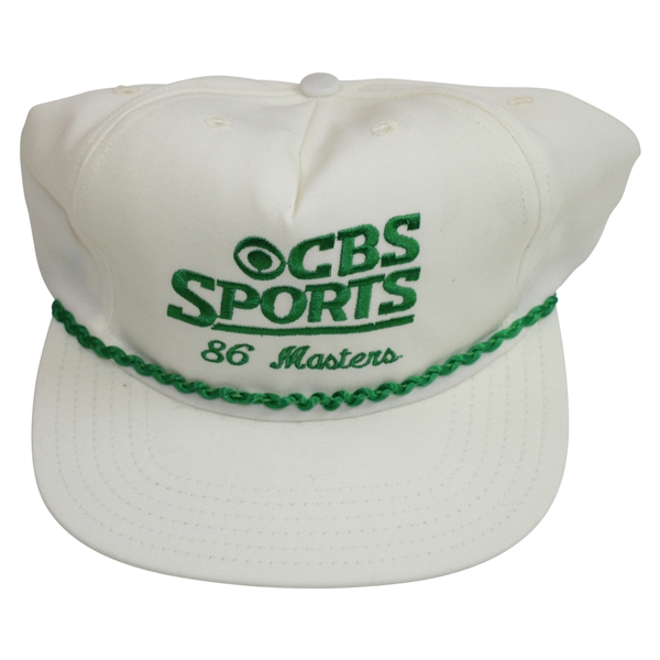 1986 Masters Tournament CBS Sports White Hat with Green Rope - Unused