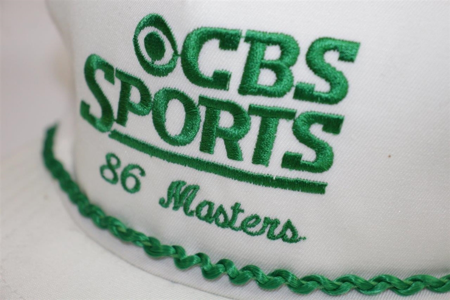 1986 Masters Tournament CBS Sports White Hat with Green Rope - Unused