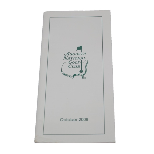 Augusta National Golf Club 2008 Members Directory Booklet