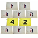 Ten Major Champions Single Signed PGA Tour & Other Embroidered Golf Flags - All with JSA Certs