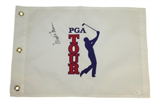 Ten Major Champions Single Signed PGA Tour & Other Embroidered Golf Flags - All with JSA Certs