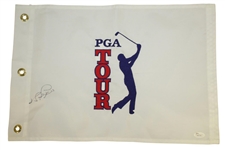 Ten Major Champions Single Signed PGA Tour & Other Embroidered Golf Flags - All with JSA Certs