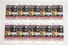 Ten Major Champions Single Signed PGA Tour & Other Embroidered Golf Flags - All with JSA Certs