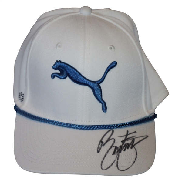 Rickie Fowler Signed White with Blue Rope Puma Hat - Unused JSA #U97269