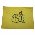 Jack Nicklaus, Gary Player, & Ben Crenshaw Signed Undated Masters Embroidered Flag JSA ALOA