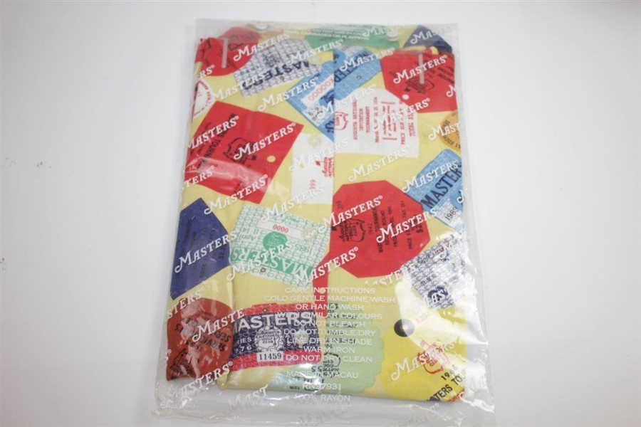 Masters Tournament 'Masters Collection' Short Sleeve Unopened Badge Collage Golf Shirt - XL