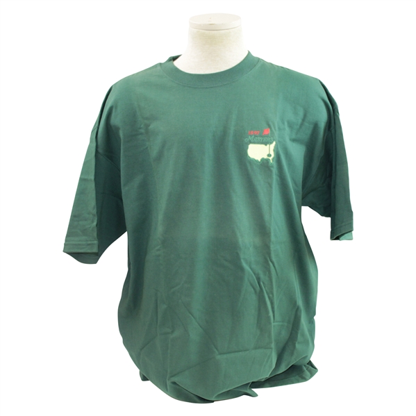 1997 Masters Tournament Embroidered Short Sleeve Green Golf T-Shirt - XL