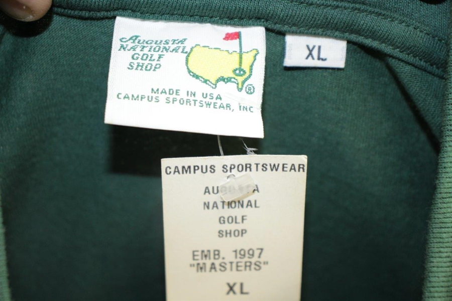 1997 Masters Tournament Embroidered Short Sleeve Green Golf T-Shirt - XL