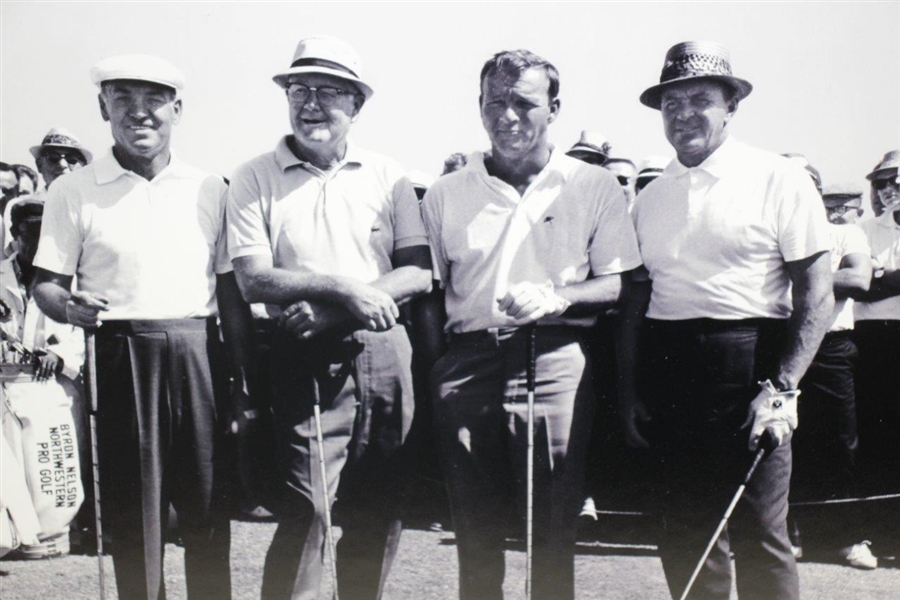 Large Oversize Black & White Photo of Hogan, Nelson, Palmer, & Snead - 1965 Preston Trail