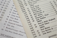 Masters Pairing Sheets from Jack Nicklaus' Third & Last Masters Wins - 1966 Saturday & 1986 Sunday