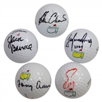 Masters Champs Burke, Aaron, Zoeller, Immelman, & Crenshaw Signed Masters Logo Golf Balls JSA ALOA