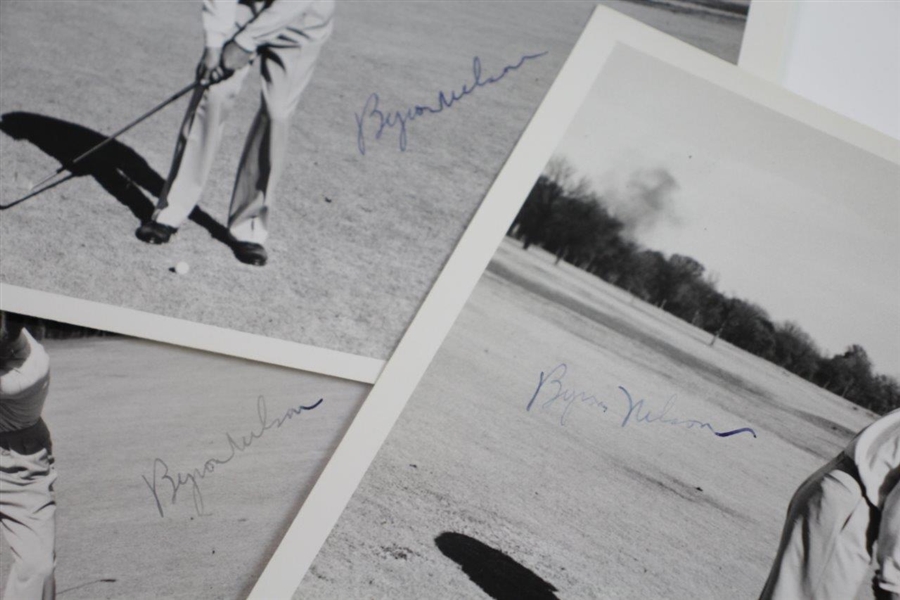 Byron Nelson Signed Three Swing Sequence Photos - Time Period Autographs JSA ALOA