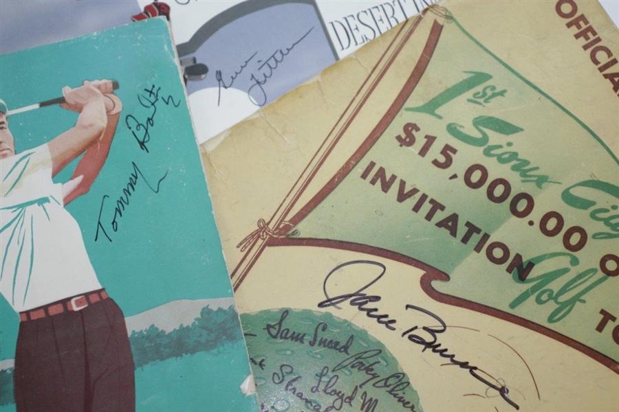 Five 1950's PGA Tour Programs with Three Signed by Jack Burke, Gene Littler, & Tommy Bolt JSA ALOA