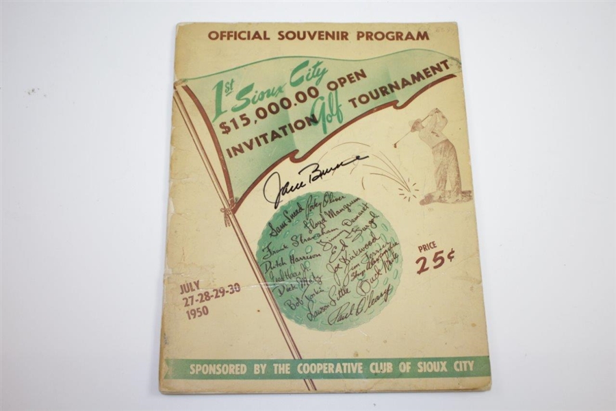 Five 1950's PGA Tour Programs with Three Signed by Jack Burke, Gene Littler, & Tommy Bolt JSA ALOA