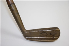 Circa 1915 J. MacGregor Dayton OH. Accurate Flanged Brass Head Putter - Shaft Stamp