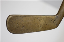 Circa 1915 J. MacGregor Dayton OH. Accurate Flanged Brass Head Putter - Shaft Stamp
