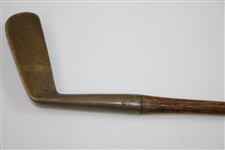 Circa 1915 J. MacGregor Dayton OH. Accurate Flanged Brass Head Putter - Shaft Stamp