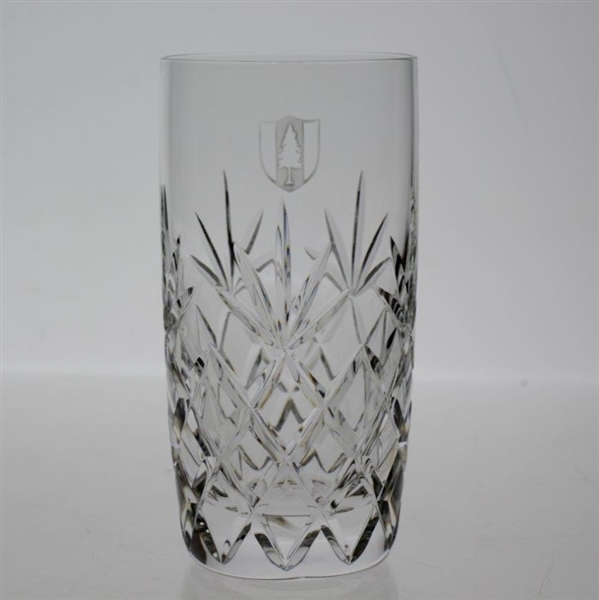 Pine Valley Golf Club Heavy Cut Crystal 14oz. Highball Glass with Etched Logo - Perfect Condition