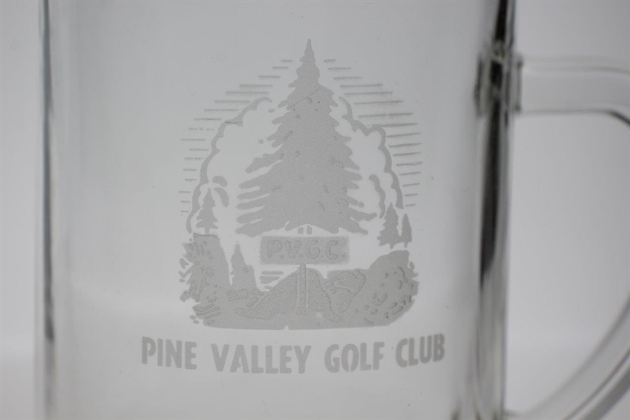 Pine Valley Golf Club Classic Early Logo Etched Glass Beer Mug