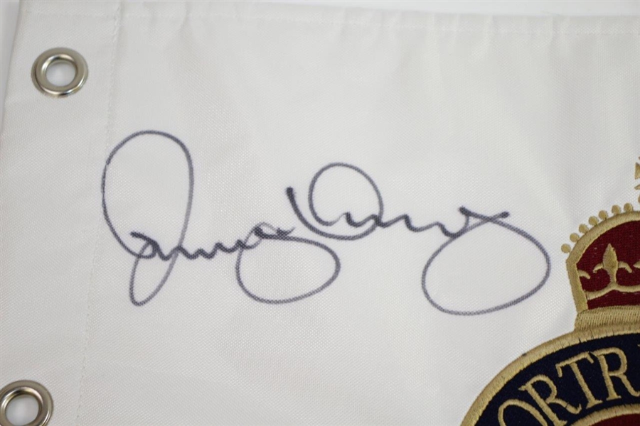 Rory McIlroy Signed Undated Royal Portrush Embroidered White Flag - Full Sig JSA ALOA