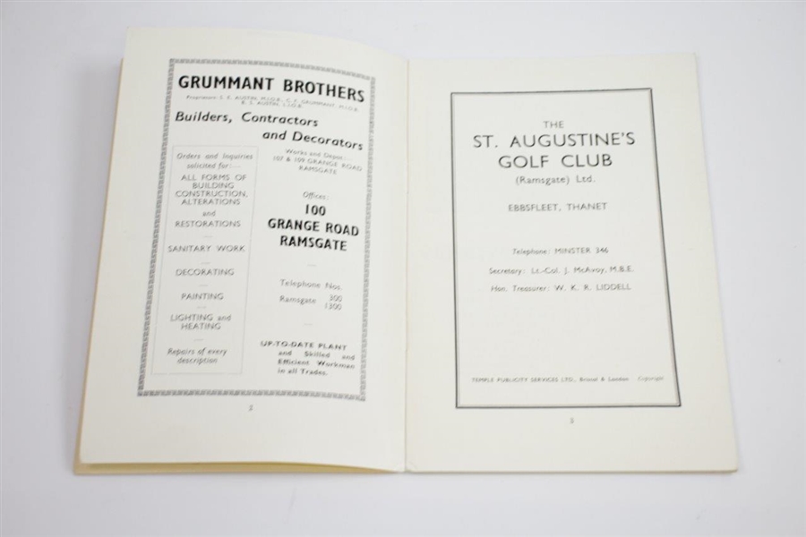Vintage St. Augustine's Golf Club Official Handbook