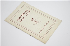 Circa 1954 Northwood Golf Club Official Handbook with Alastair Johnston Bookplate
