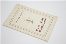 Circa 1954 Northwood Golf Club Official Handbook with Alastair Johnston Bookplate